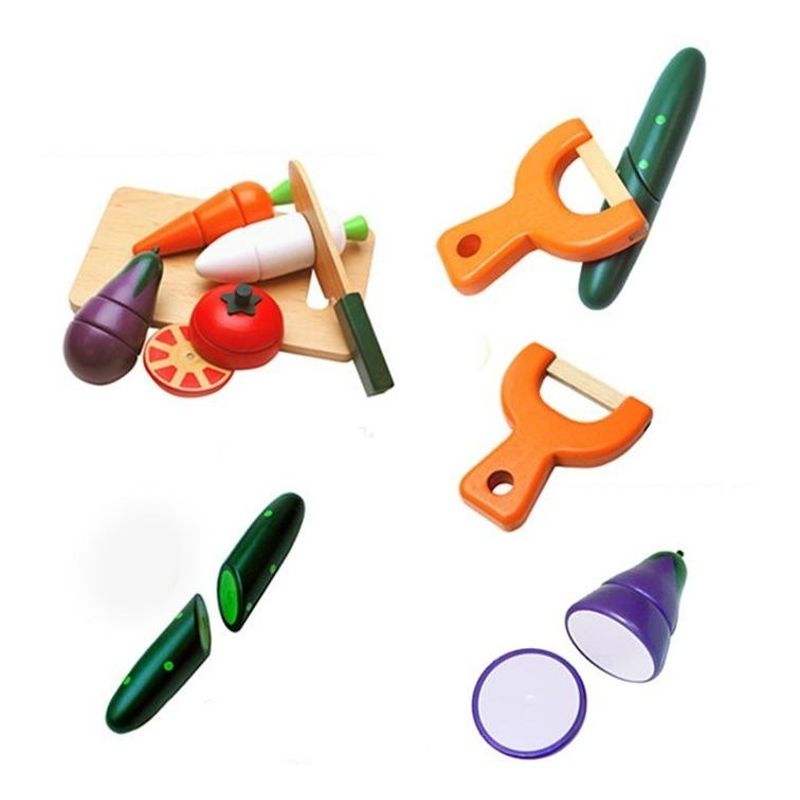 GENERICO - Juego Didáctico de Verduras Rebanables con Imán y Cuchillo