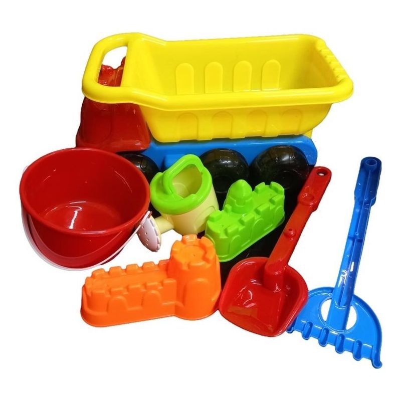 GENERICO - Kit de Playa 7 Piezas: Camión, Palas y Accesorios Divertidos