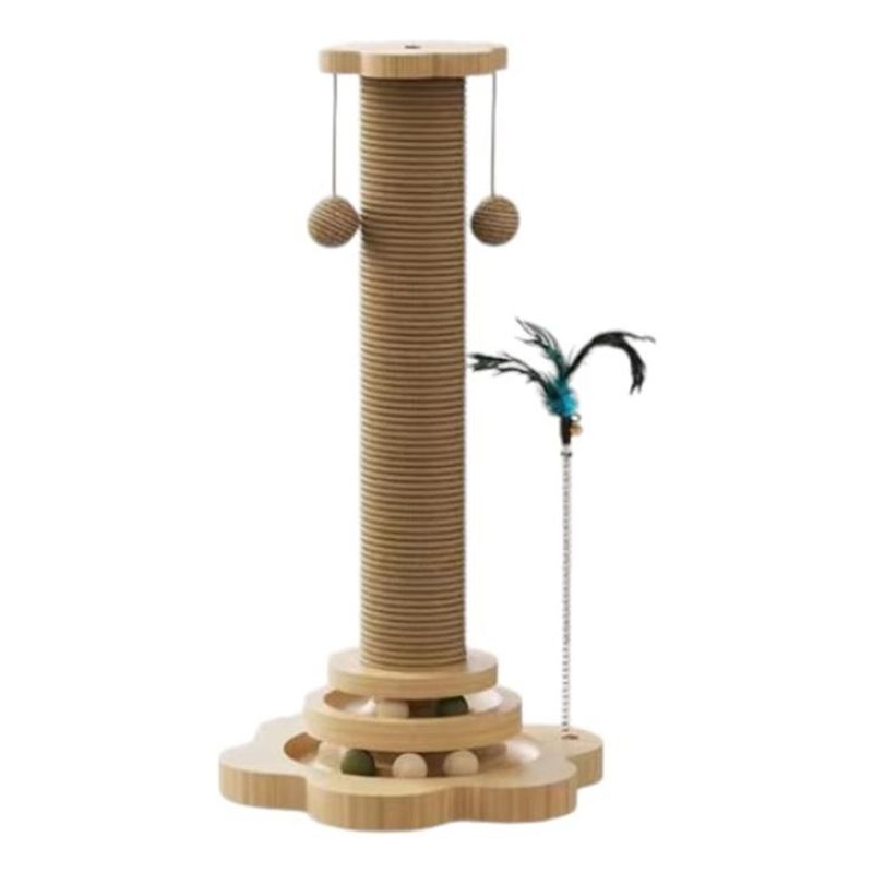 GENERICO - Rascador de Madera para Gatos con Juguetes Divertidos 46cm
