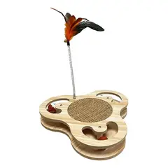 GENERICO - Rascador para Gatos con Juguetes y Diseño de Trébol