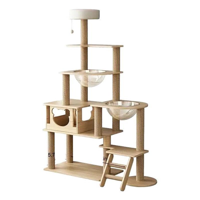 GENERICO - Rascador Torre de Madera de 165 cm para Gatos Activos