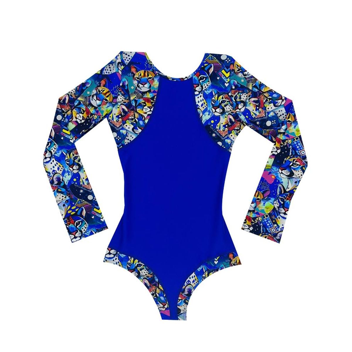 SAMIA - Traje de baño de niña manga larga azul - Multicolor