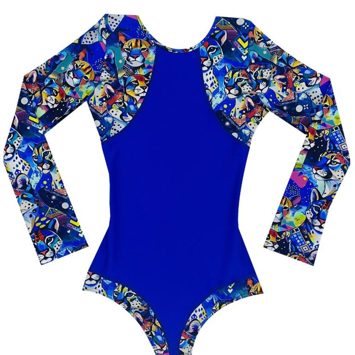 SAMIA - Traje de baño de niña manga larga azul - Multicolor
