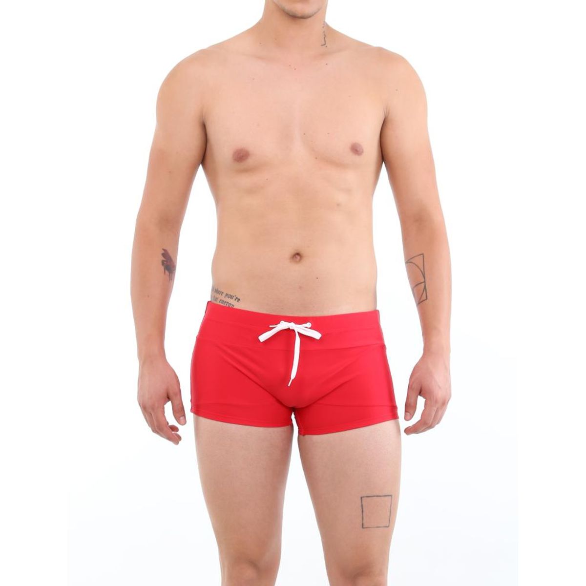 SAMIA - Short bóxer para hombres rojo