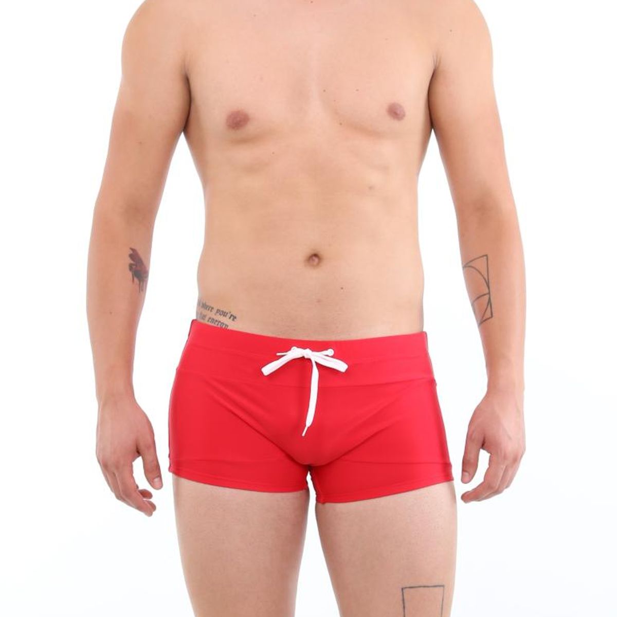 SAMIA - Short bóxer para hombres rojo