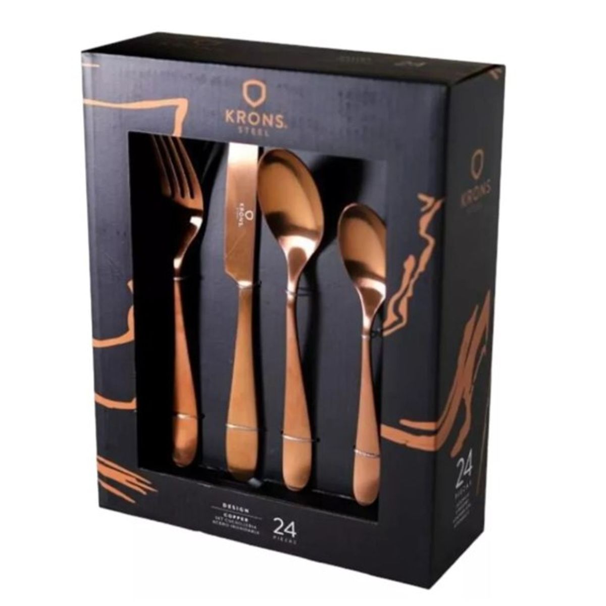 KRONS - Set cuchillería Copper 24 piezas