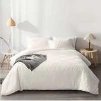 Cubrecama Premium de Algodón con Relieve King Color Blanco