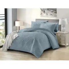 GENERICO - Cubrecama Premium de Algodón con Relieve King Color Gris