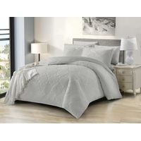 Cubrecama Premium de Algodón con Relieve King Color Gris