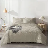 Cubrecama Premium de Algodón con Relieve 2 plazas Color Beige