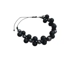 GENERICO - Pulsera piedra agata negra mate y hematita