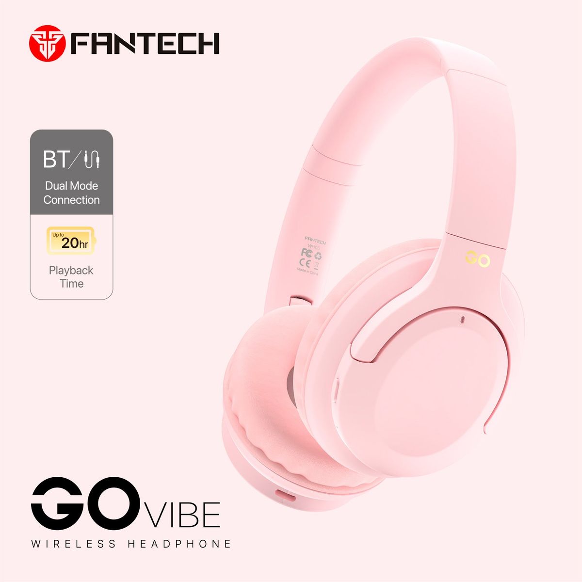 FANTECH - Audífonos FANTECH WH05 GO Vibe Rosa