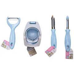 CASASUNCO - Kit de rebanador y peladores celeste