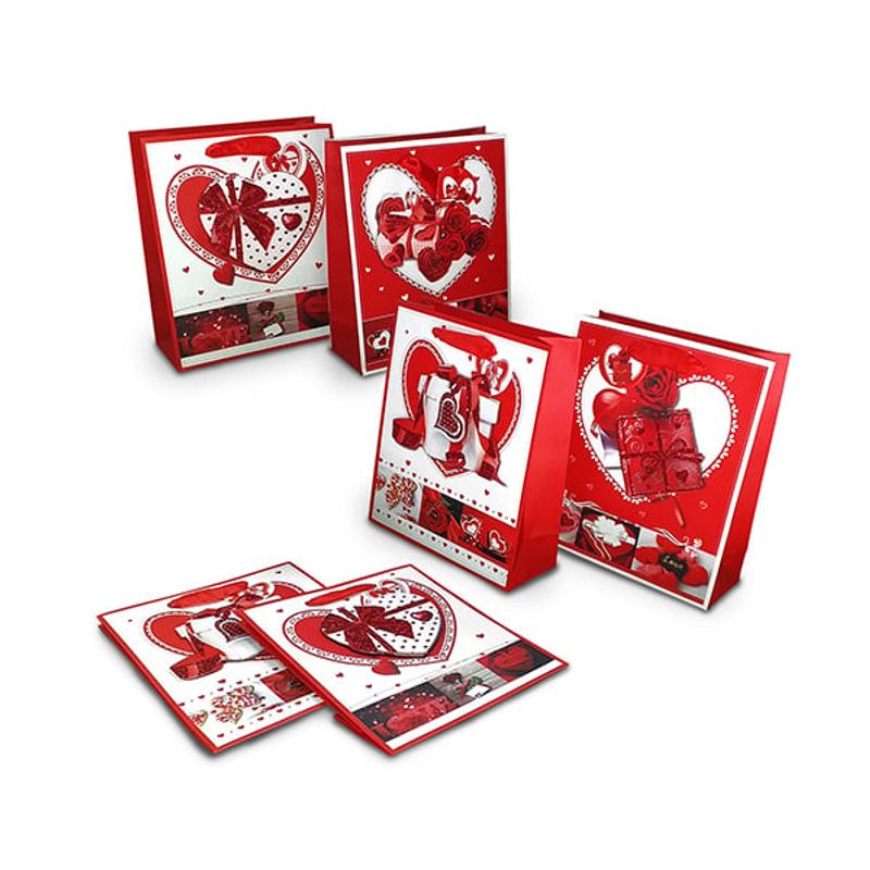 GENERICO - BOLSA REGALO SAN VALENTIN 3D 19X23 X12 UNI