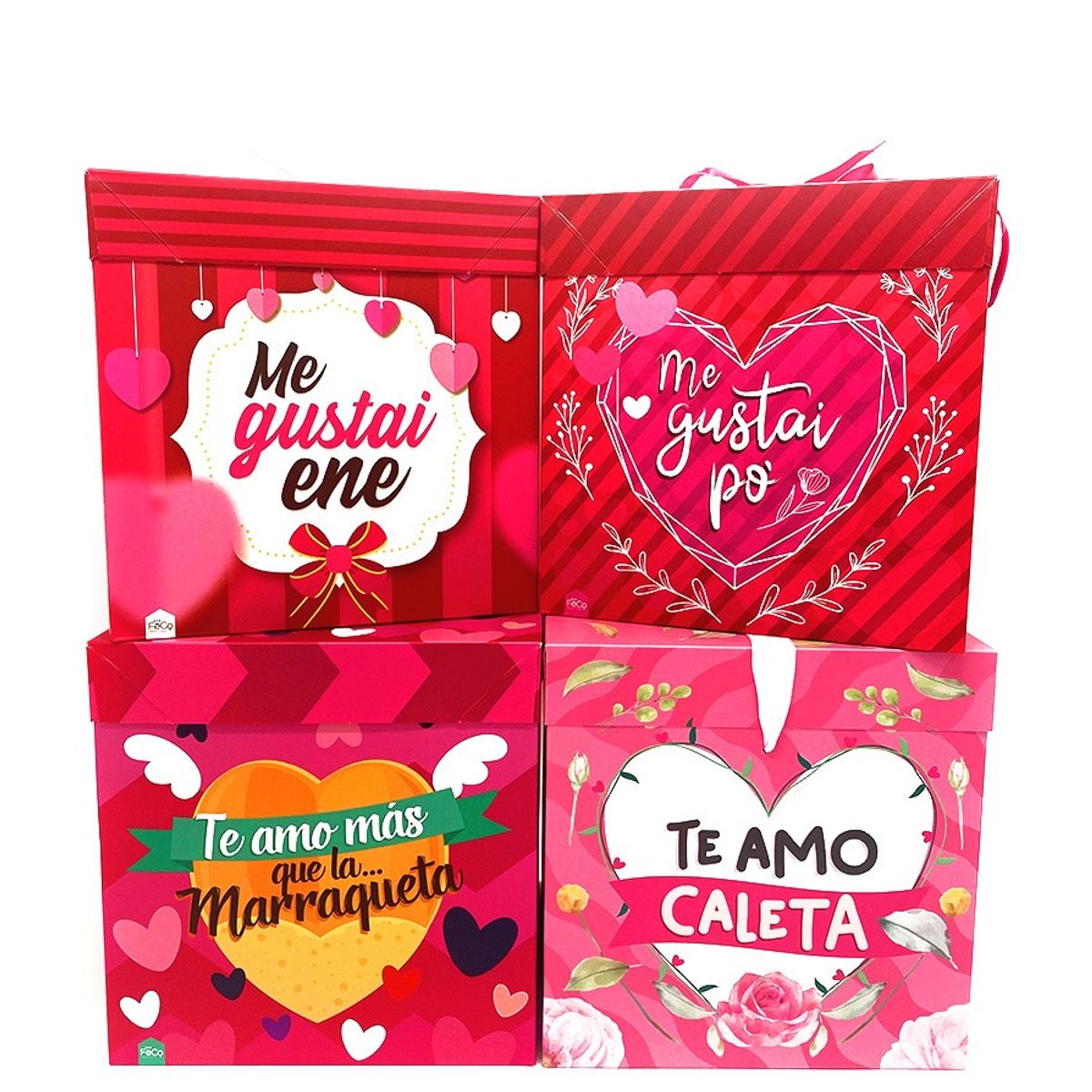 GENERICO - CAJA PLEGABLE GRANDE AMOR CHILENSIS 22X22 CM X12 UNI