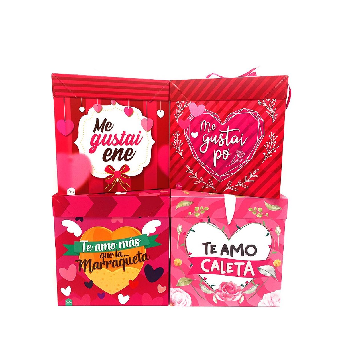 GENERICO - CAJA PLEGABLE GRANDE AMOR CHILENSIS 22X22 CM X12 UNI