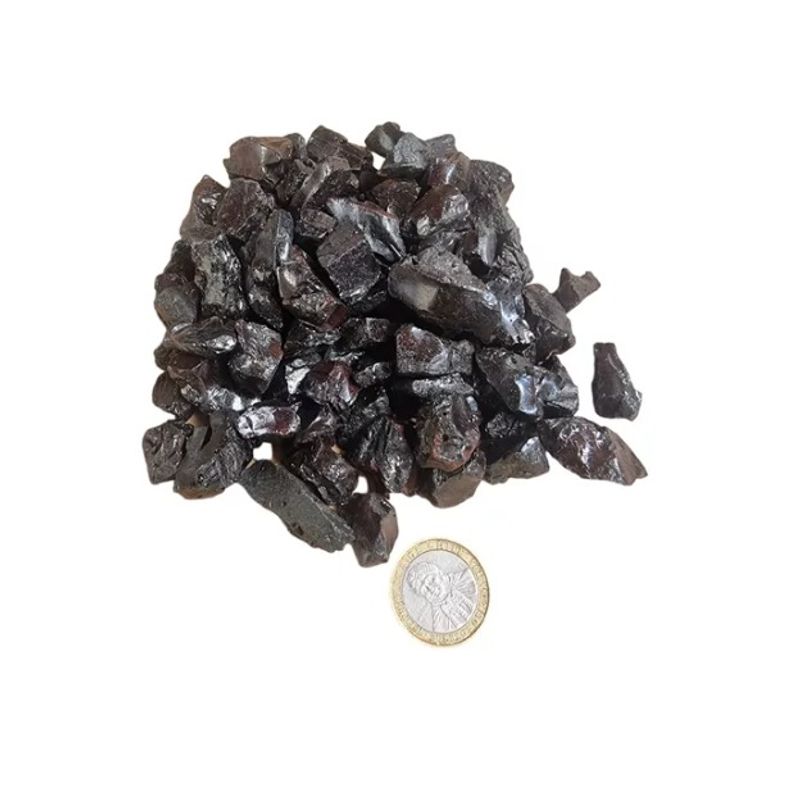 GENERICO - Piedra Negra Brillante, Tamaño Gravilla. Formato 1 kg