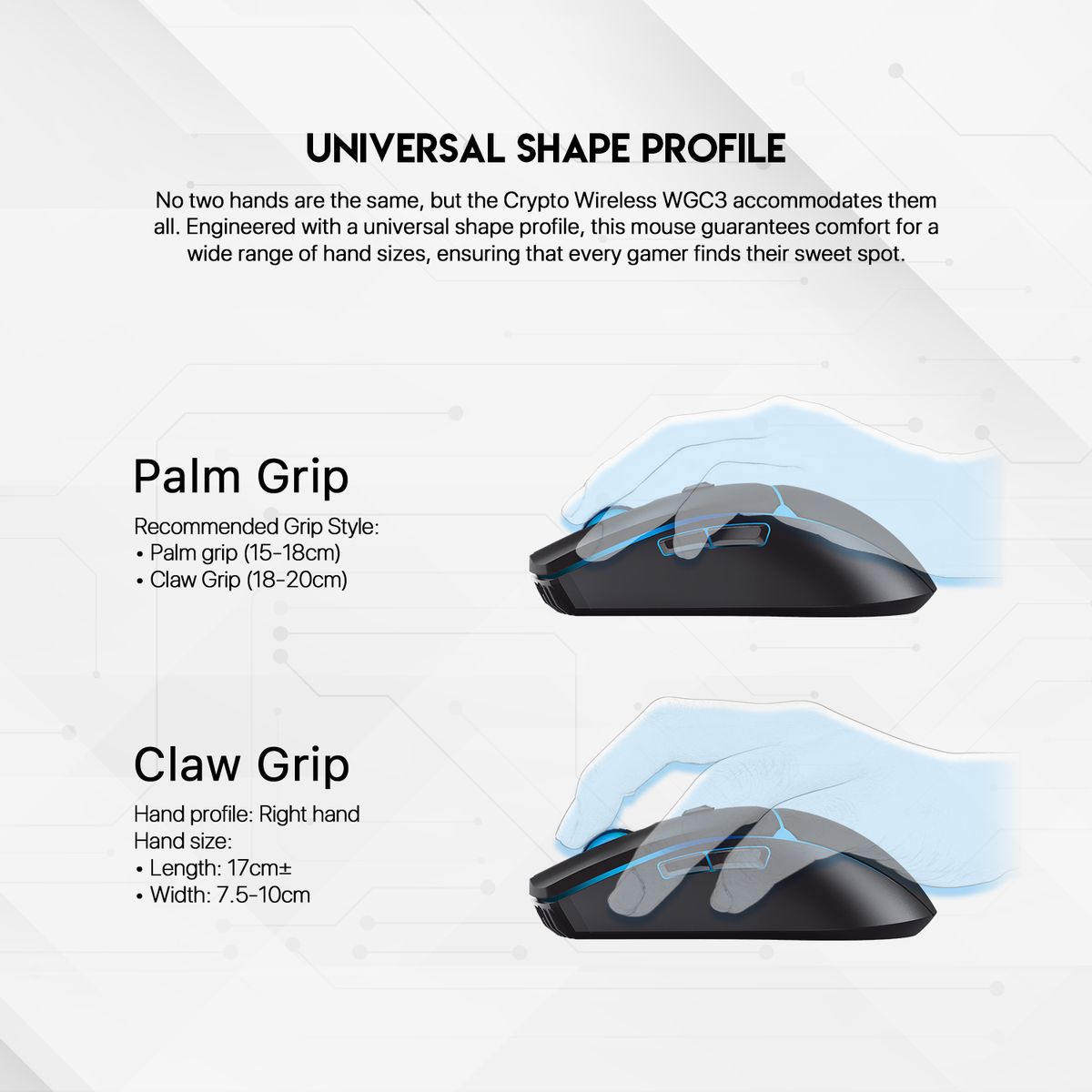 FANTECH - Mouse Fantech WGC3 CRYPTO Wireless Precision Negro