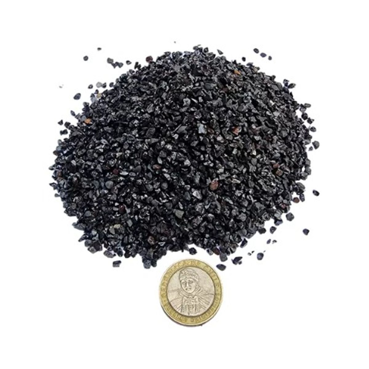 GENERICO - Piedra Negra Brillante, Tamaño Granulado. Formato 1 kg