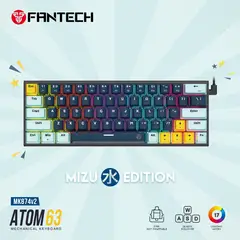 FANTECH - Teclado ATOM63 MK874V2 - 60% RGB Switches Blue USA
