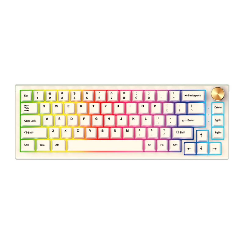 FANTECH - Teclado FANTECH MK858 MAXFIT67 Wireless RGB Brown Switch USA Blanco
