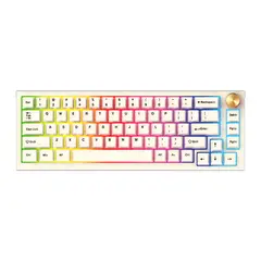 FANTECH - Teclado MK858 MAXFIT67 Wireless RGB Brown Switch USA Blanco