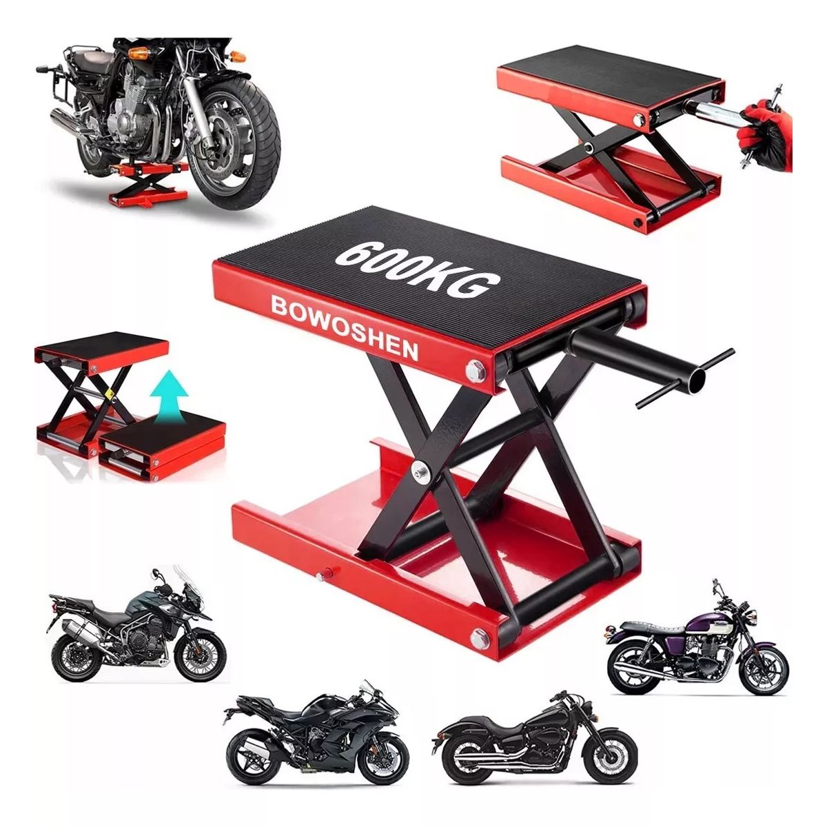 MUNDO MAGIA - Gato Mecanico Elevador Para Moto 1100lbs Alto 85mm-340mm