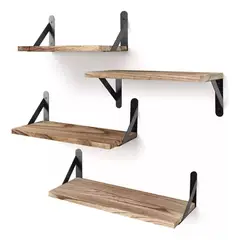 MUNDO MAGIA - Repisas Flotantes De Madera Multipropósito Kit X4 Colores