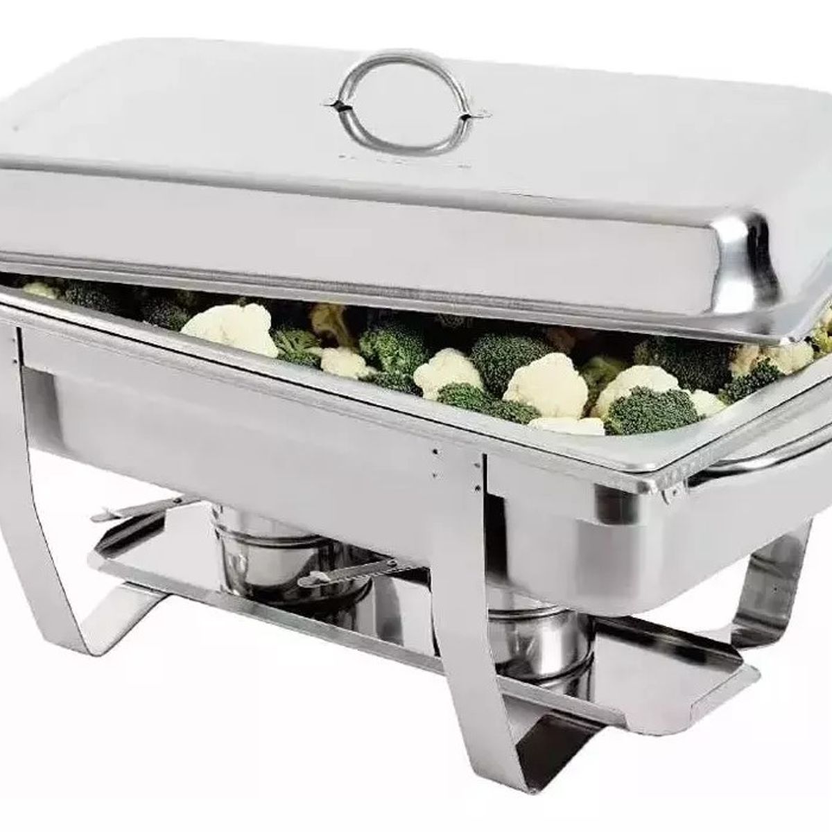 MUNDO MAGIA - Chafer Bufetera Triple Vaporeras Cacerola Acero Inoxidable