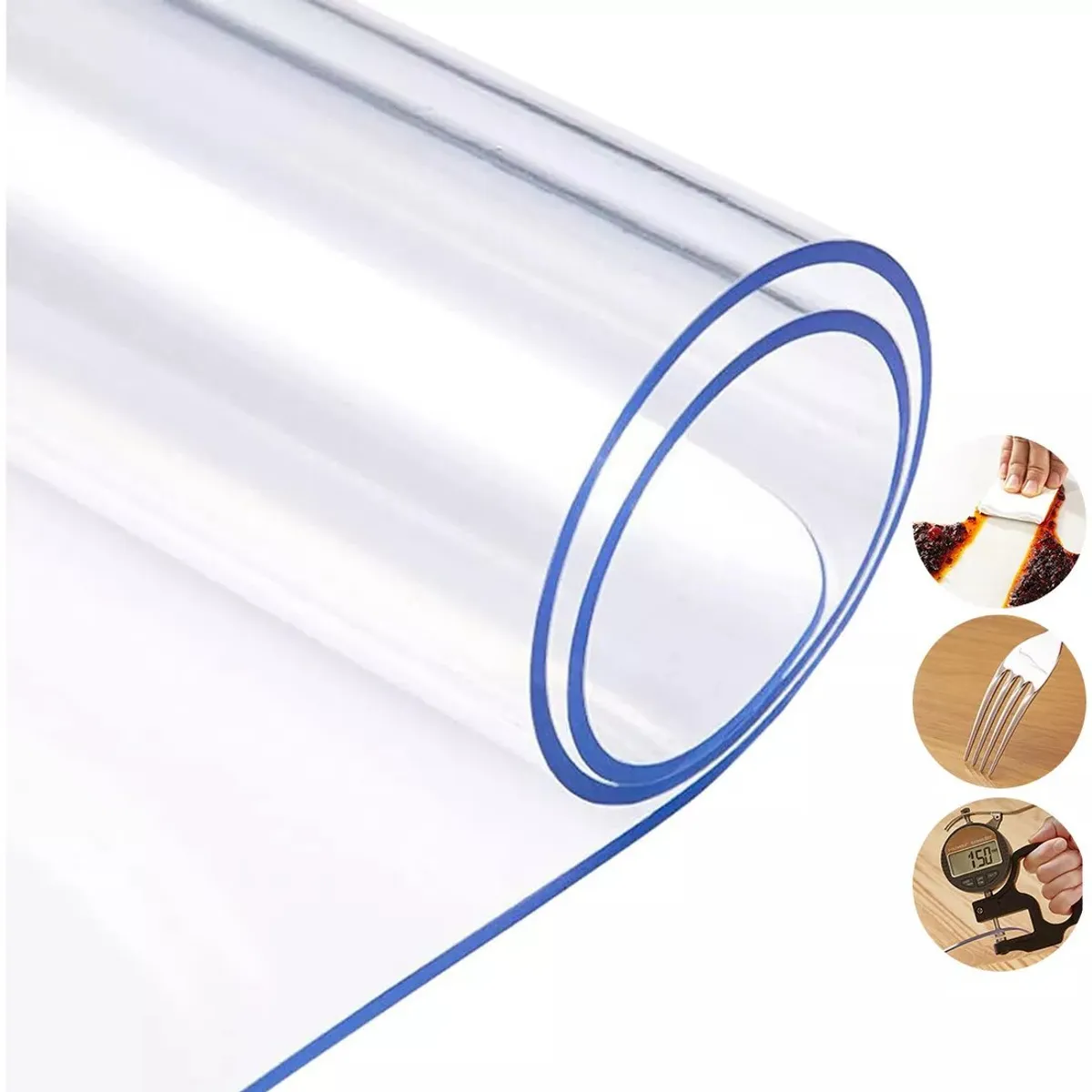 KUANGYE - Protector De Mesa Rectangular De PVC Mantel Transparente