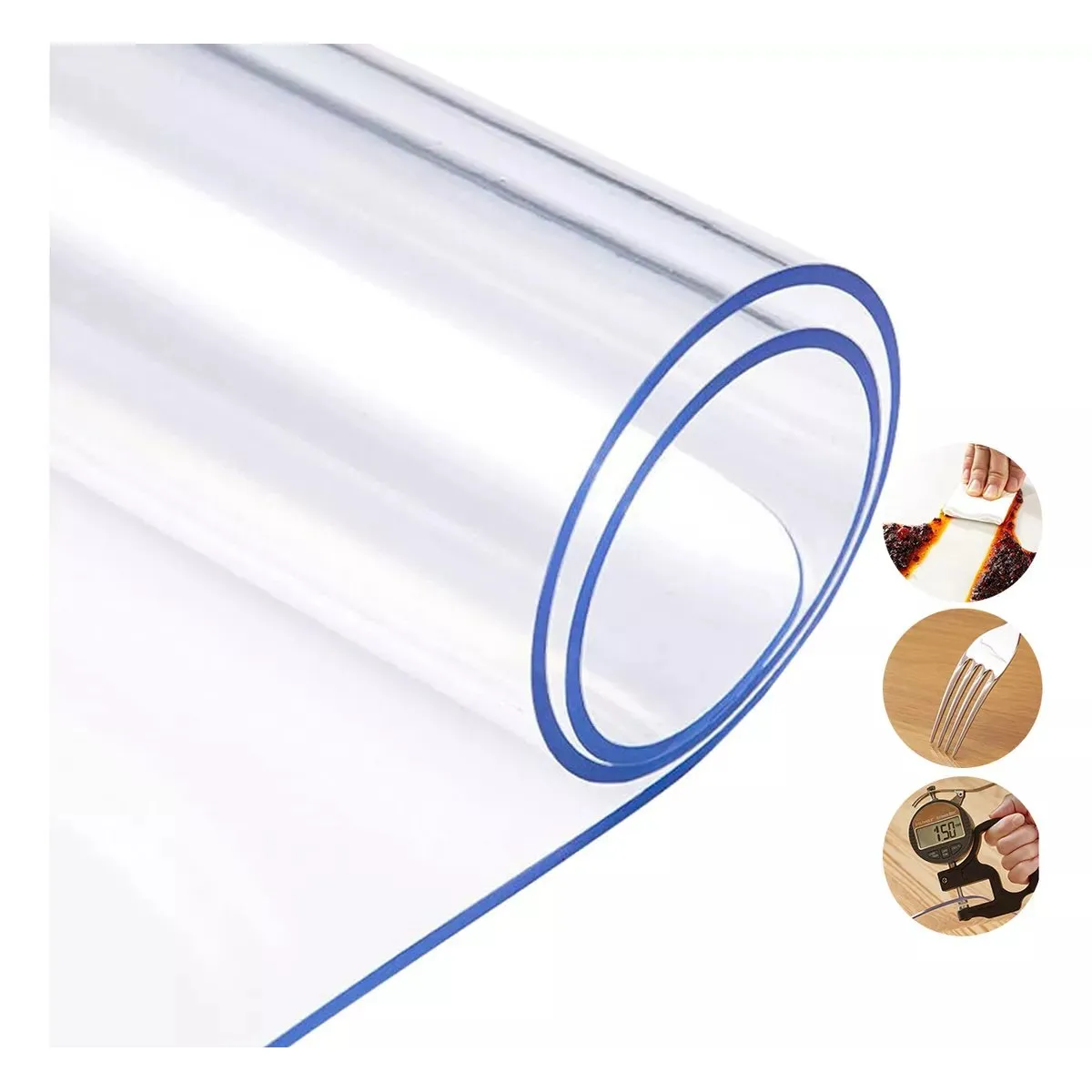 KUANGYE - Protector De Mesa Rectangular De PVC Mantel Transparente