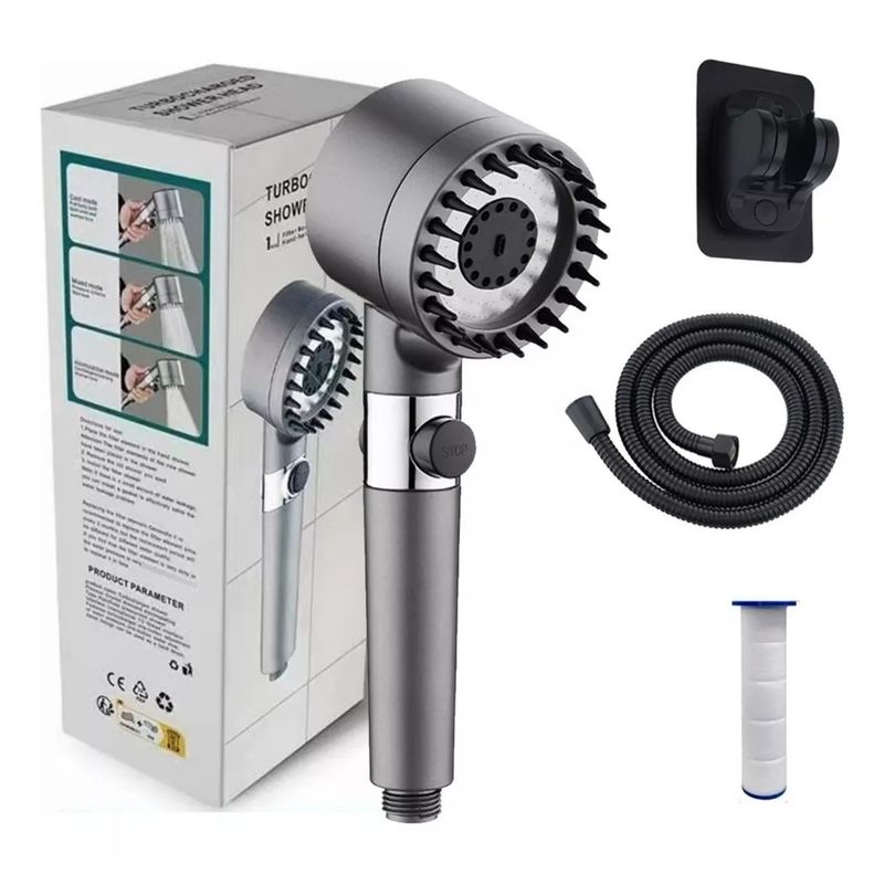 MUNDO MAGIA - Kit Cabezal Para Ducha Telefono Alta Presion 15mt Manguera