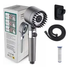 MUNDO MAGIA - Kit Cabezal Para Ducha Telefono Alta Presion 15mt Manguera