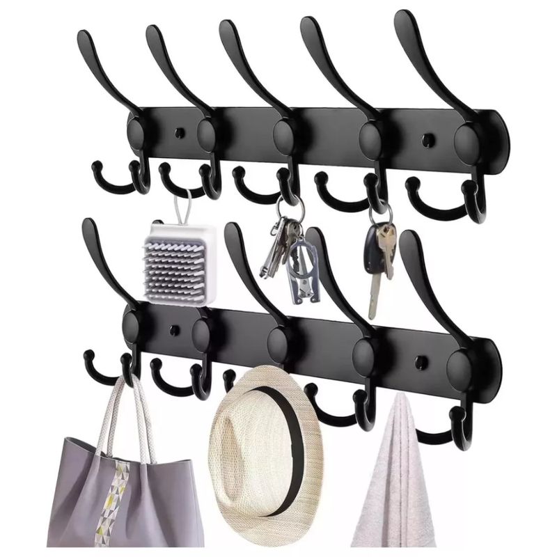 MUNDO MAGIA - Ganchos Perchero Sombrero Doble Colgador Pared Cocina 2pzs