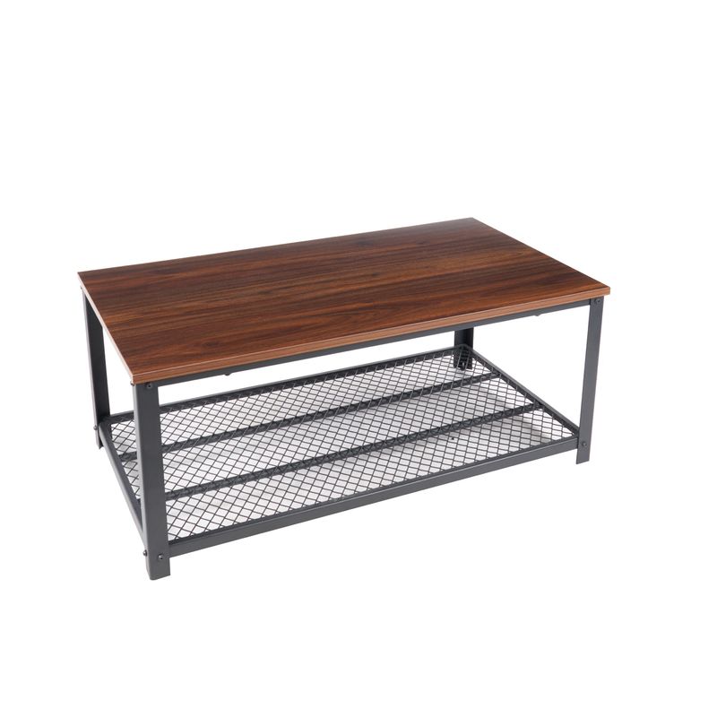 GENERICO - Mesa de centro metal madera enrejada 106×60