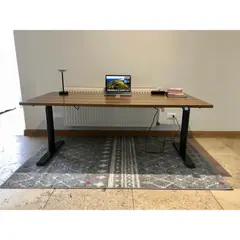 AGUILA - Escritorio Eléctrico Elevable Ascend Elite 160 cm con controlador LCD y Doble Motor - Café y Negro