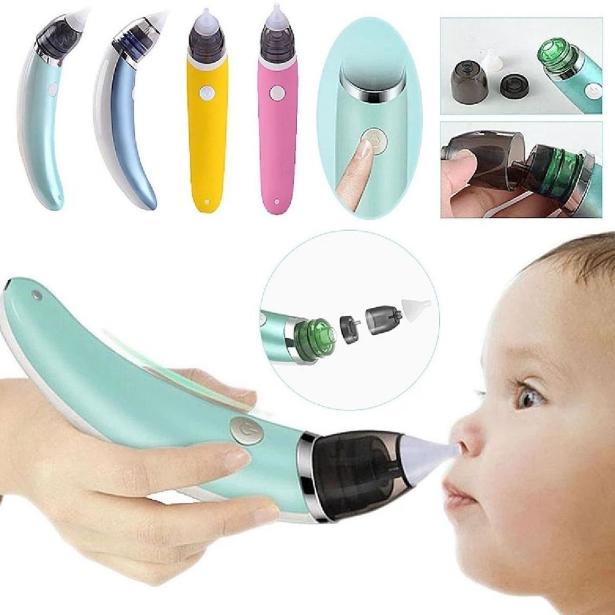 GENERICO - Aspirador Nasal Eléctrico Para Bebesaca Moco Recargable Usb