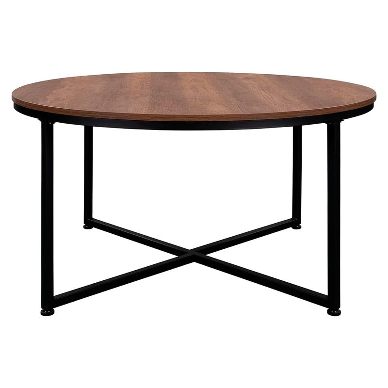 GENERICO - Mesa de Centro 80cm Redonda - Madera Oscura.