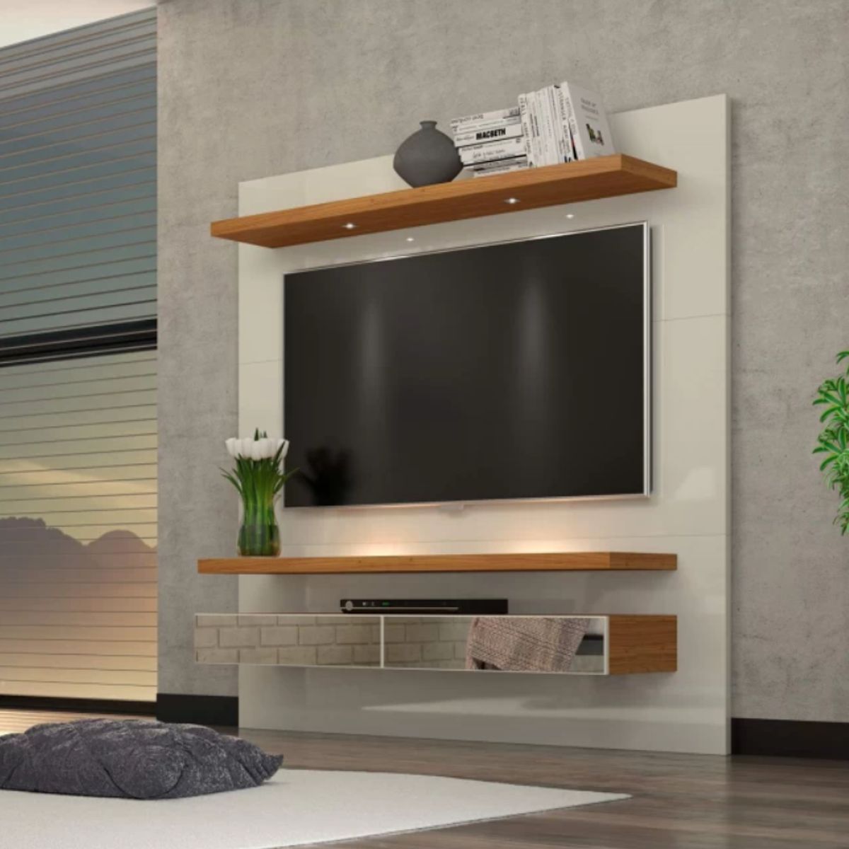 PRADEL - Estante Panel LED TV Capacidad 75 Pulgadas 180Cm