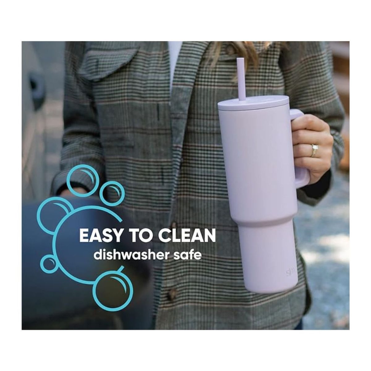 GENERICO - Vaso Termico Mug Asa Doble Pared 1200 ml Inoxidable Frio Calor BLANCO