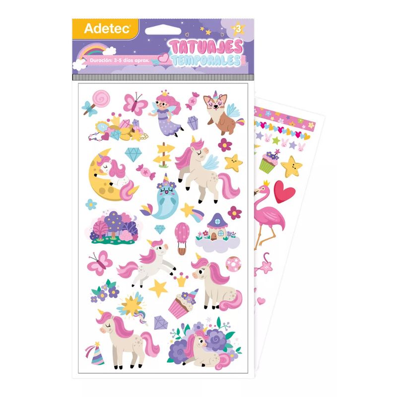 ADETEC - Tatuajes Temporales Infantil Niños Y Niñas Duración +3-5 D