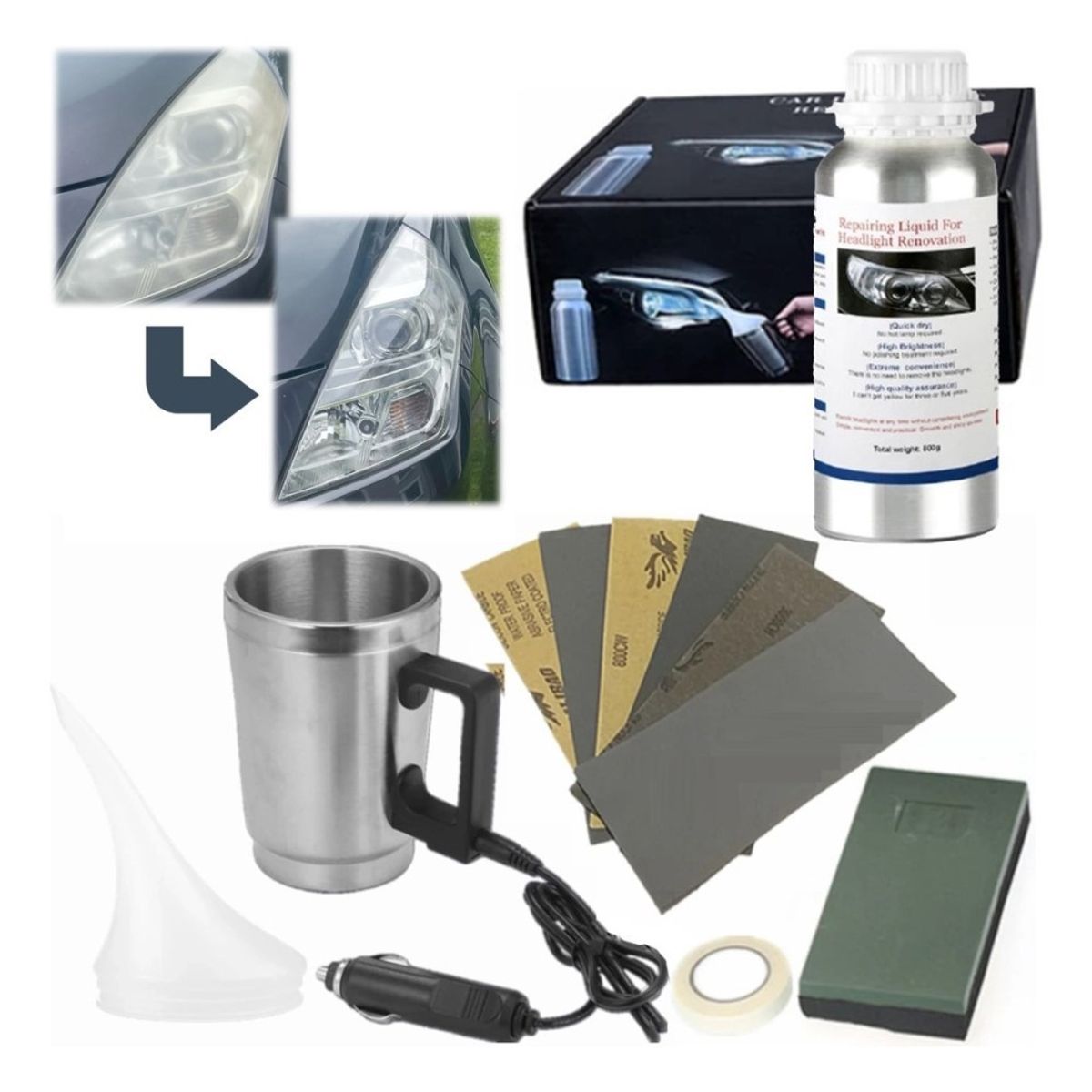 MUNDO MAGIA - Pulidor Foco Faro Auto Limpia Repara Restaura Pulir Rayones