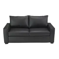 BILDUN - Sofá Ecocuero 3 Cuerpos Negro