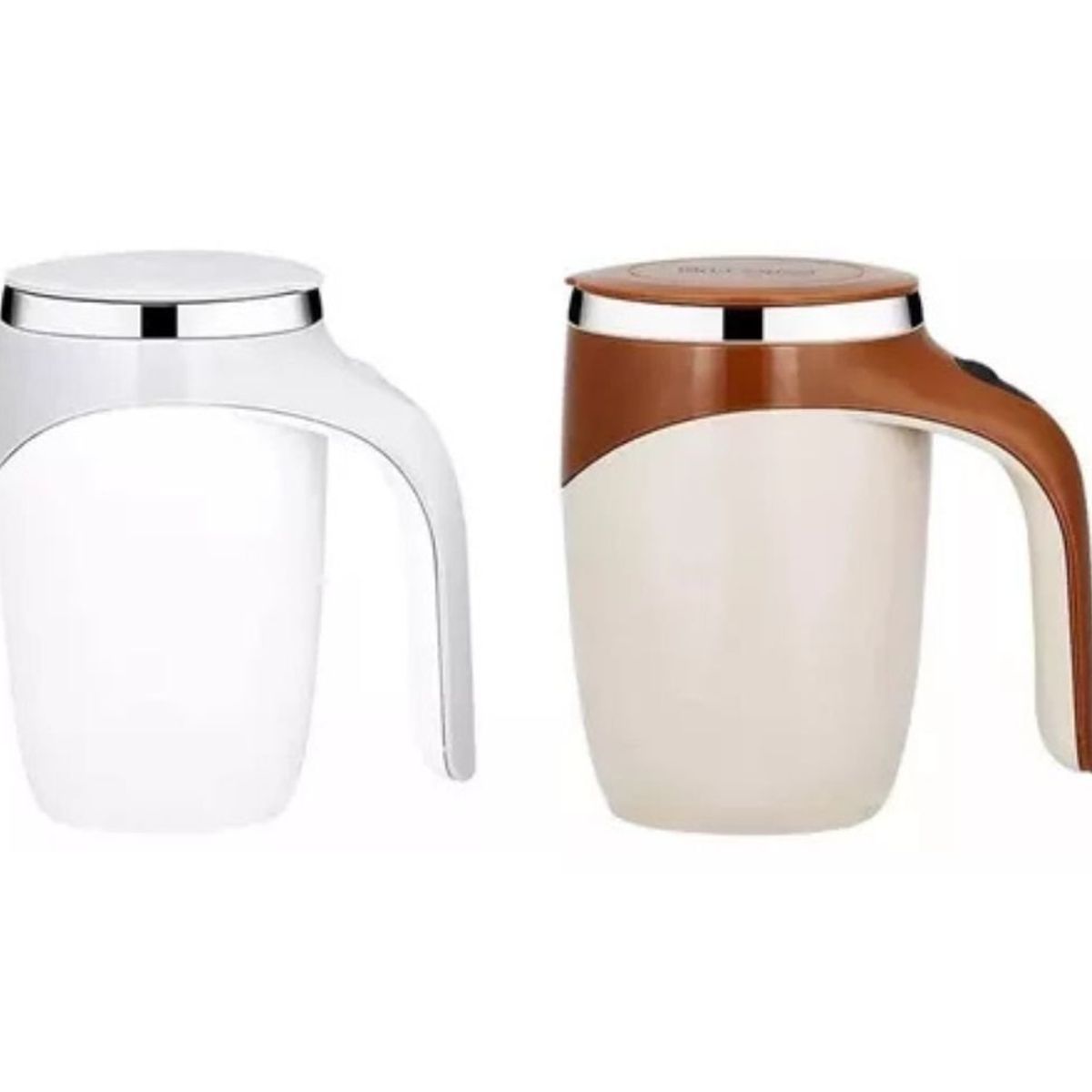 GENERICO - Taza Magnética Automática Acero Inoxidable Mezclador Térmico Blanco