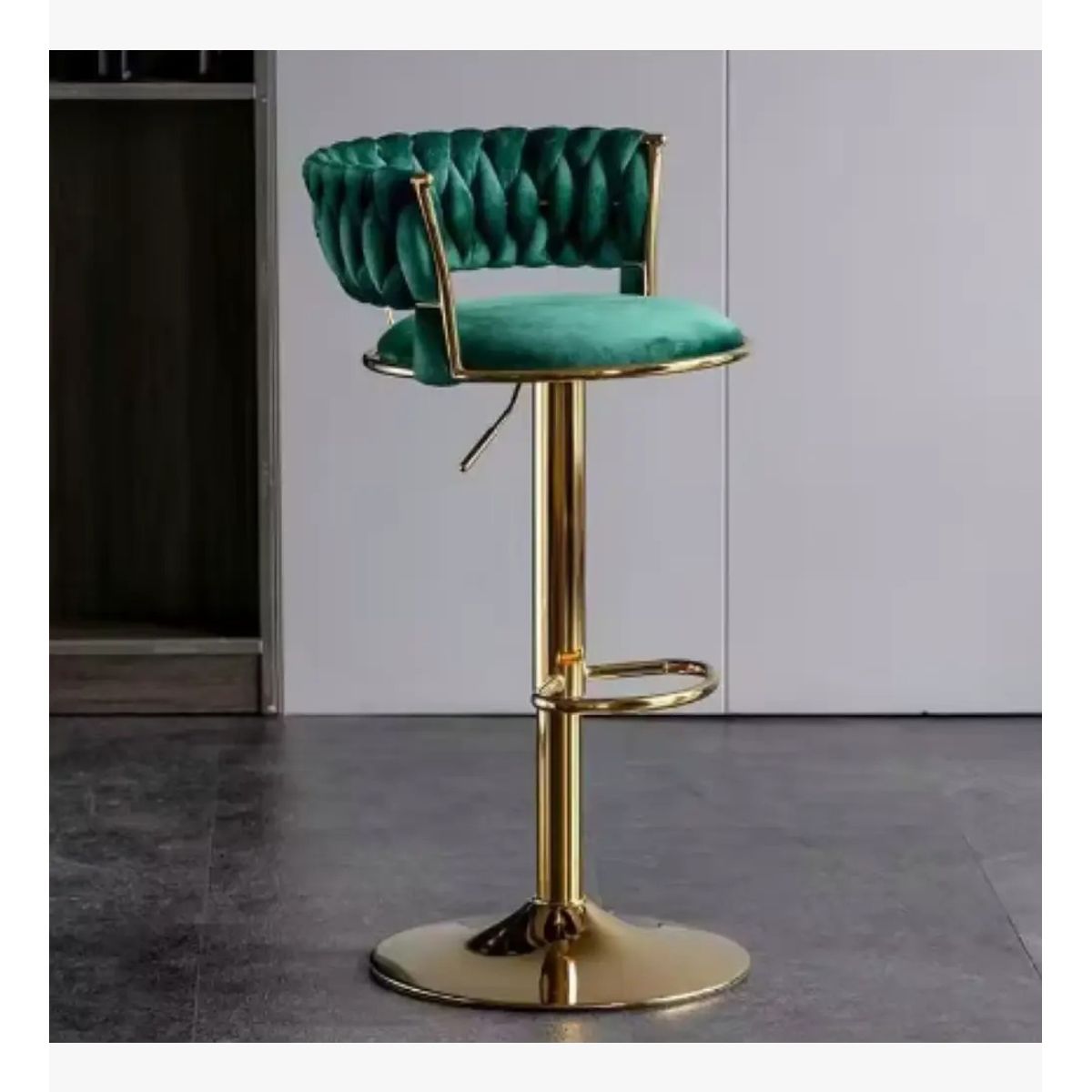 CORI CORI - Taburete Queen Velvet Gold Verde