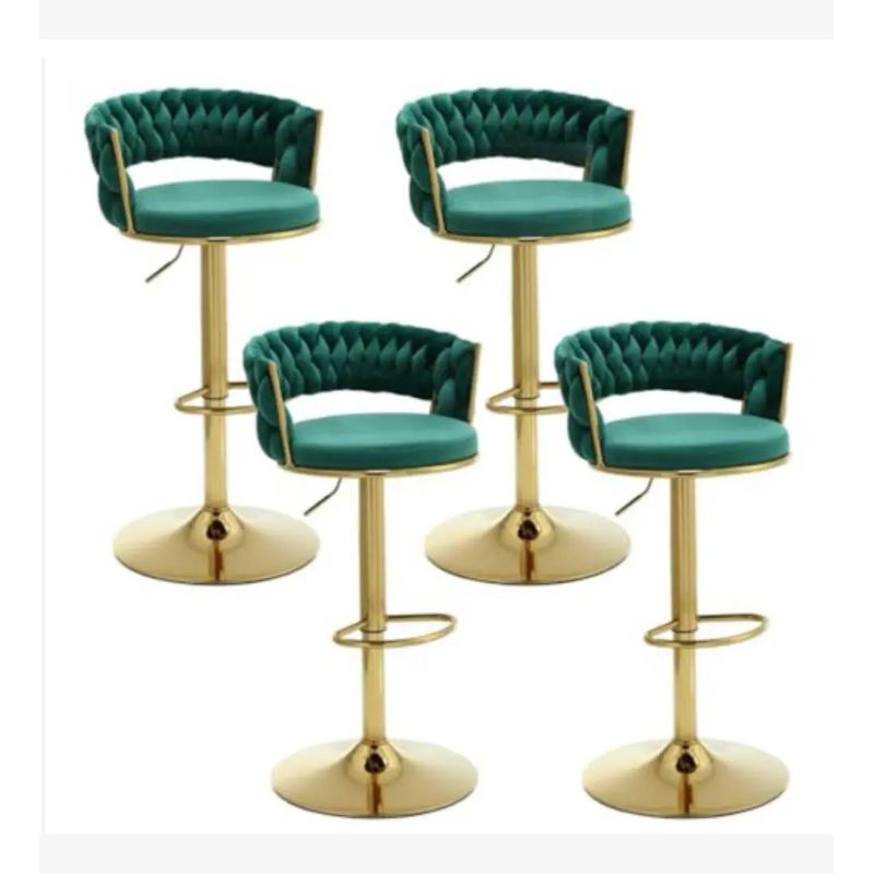 CORI CORI - Pack 4 Taburetes Queen Velvet Gold Verde.