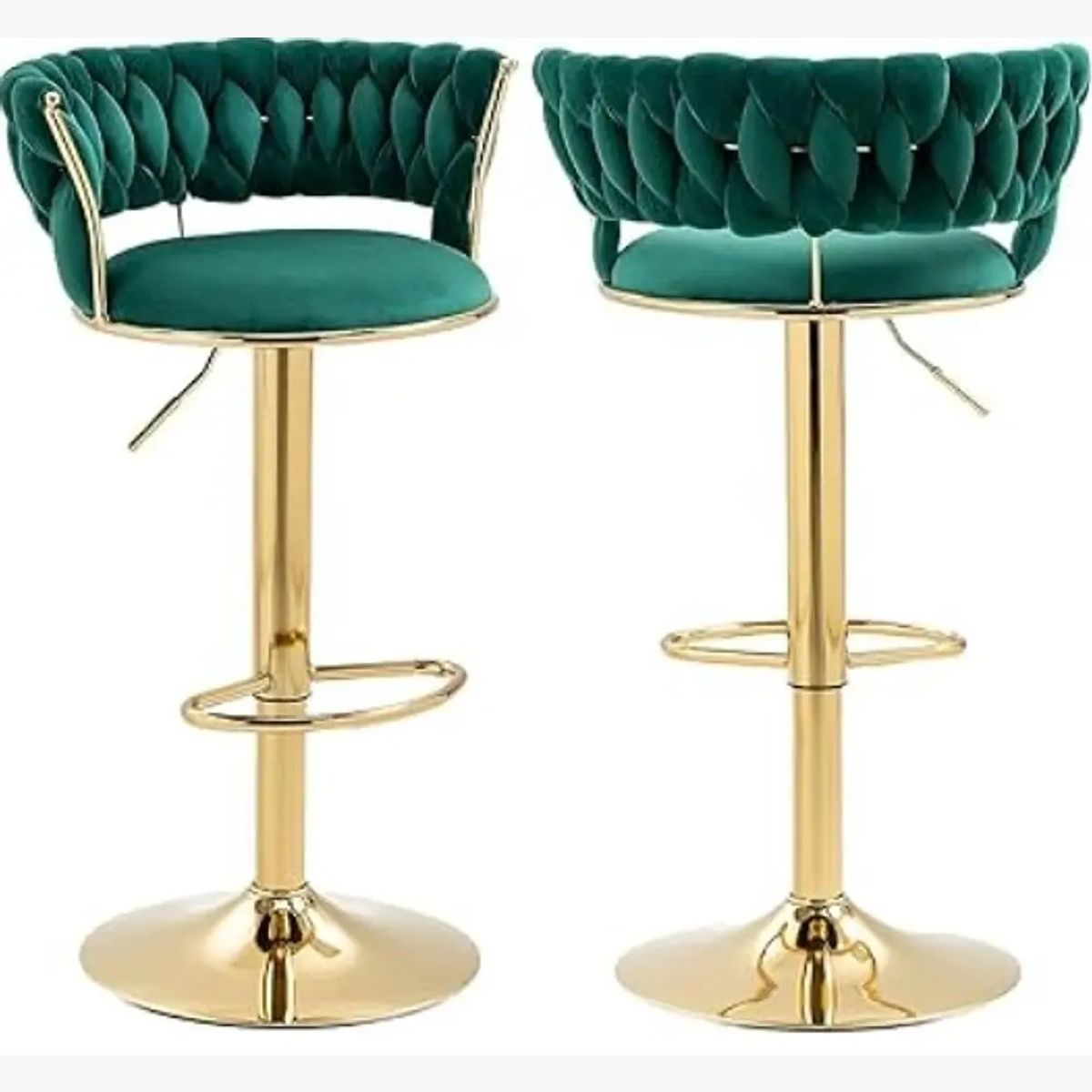 CORI CORI - Pack 2 Taburetes Queen Velvet Gold Verde