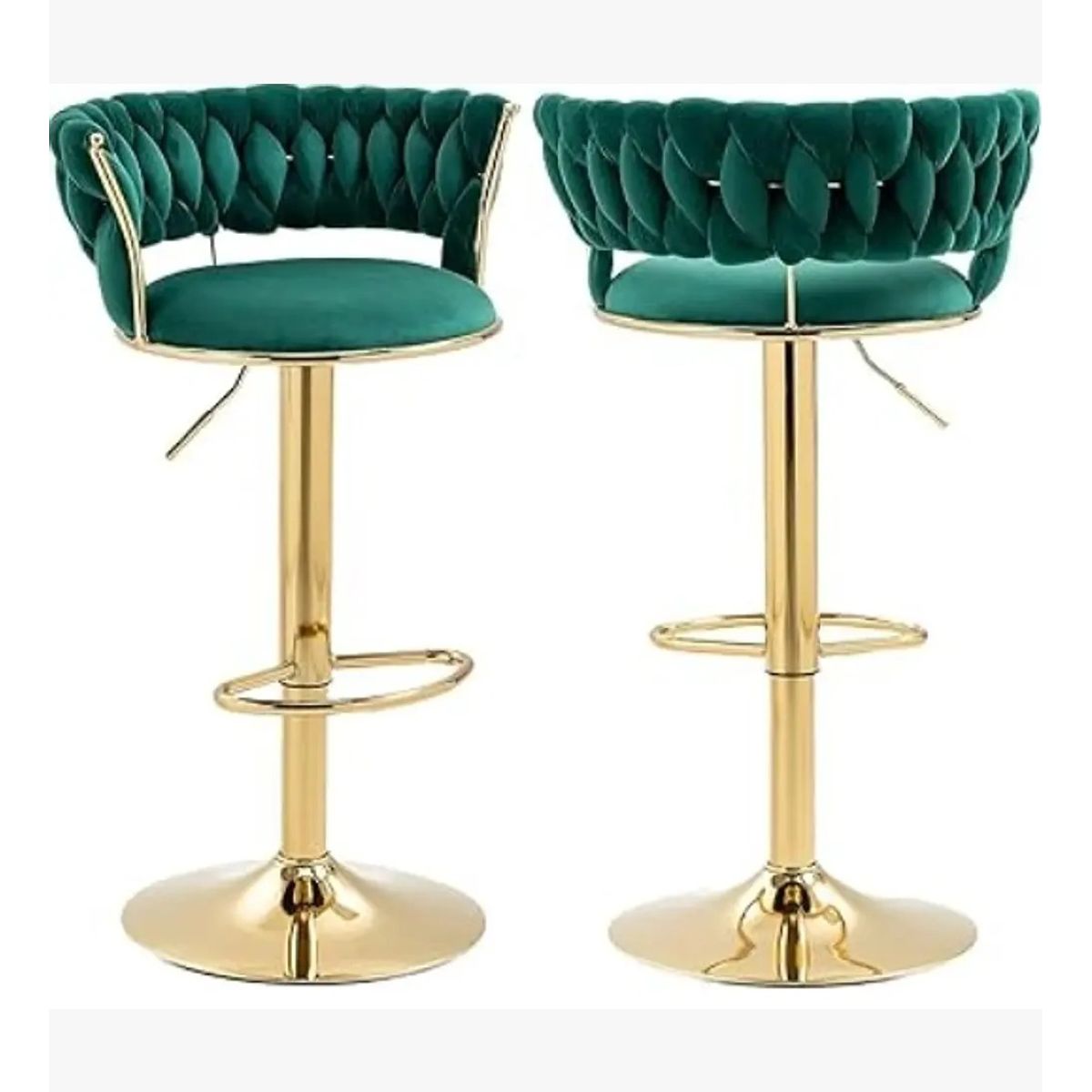 CORI CORI - Pack 2 Taburetes Queen Velvet Gold Verde