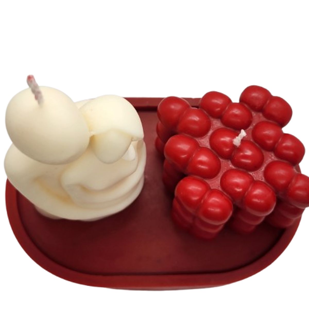 SCENTS CHILE - SET ENAMORADOS VELA PAREJA AROMA MIEL + VELA CORAZON AROMA LOVE STORY