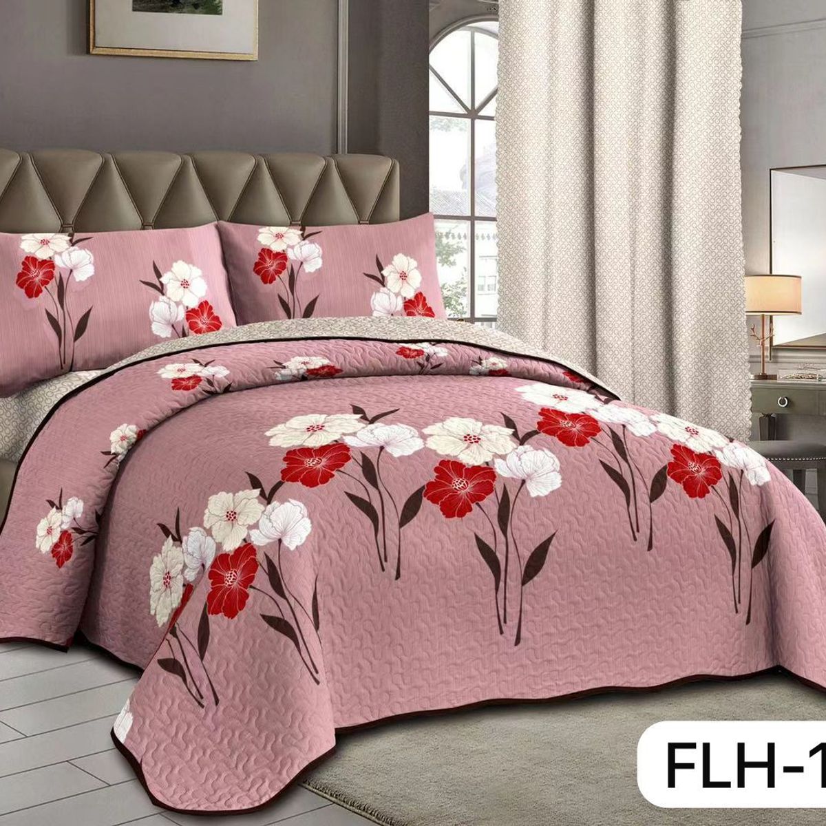 GENERICO - cubrecamas quilt verano liso 2p diseño